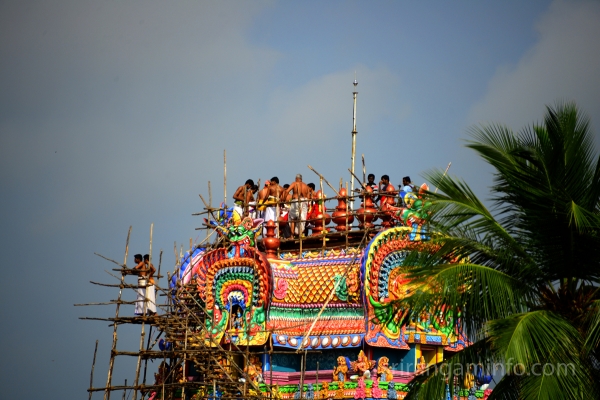 kumbabishekam Srirangam thayar sanathi entrance gopuram